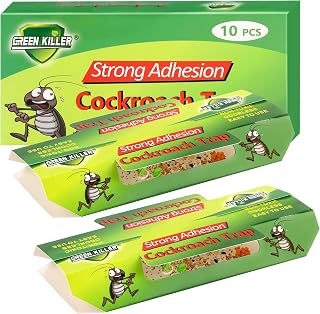 Adhesive Trap, Pack of 10 Cockroach Traps, Reusable Cockroach Traps for Effective Cockroach Monitoring, Perfect Kitchen Cockroach Trap as Insect Trap for Home, Kitchen and Garden
