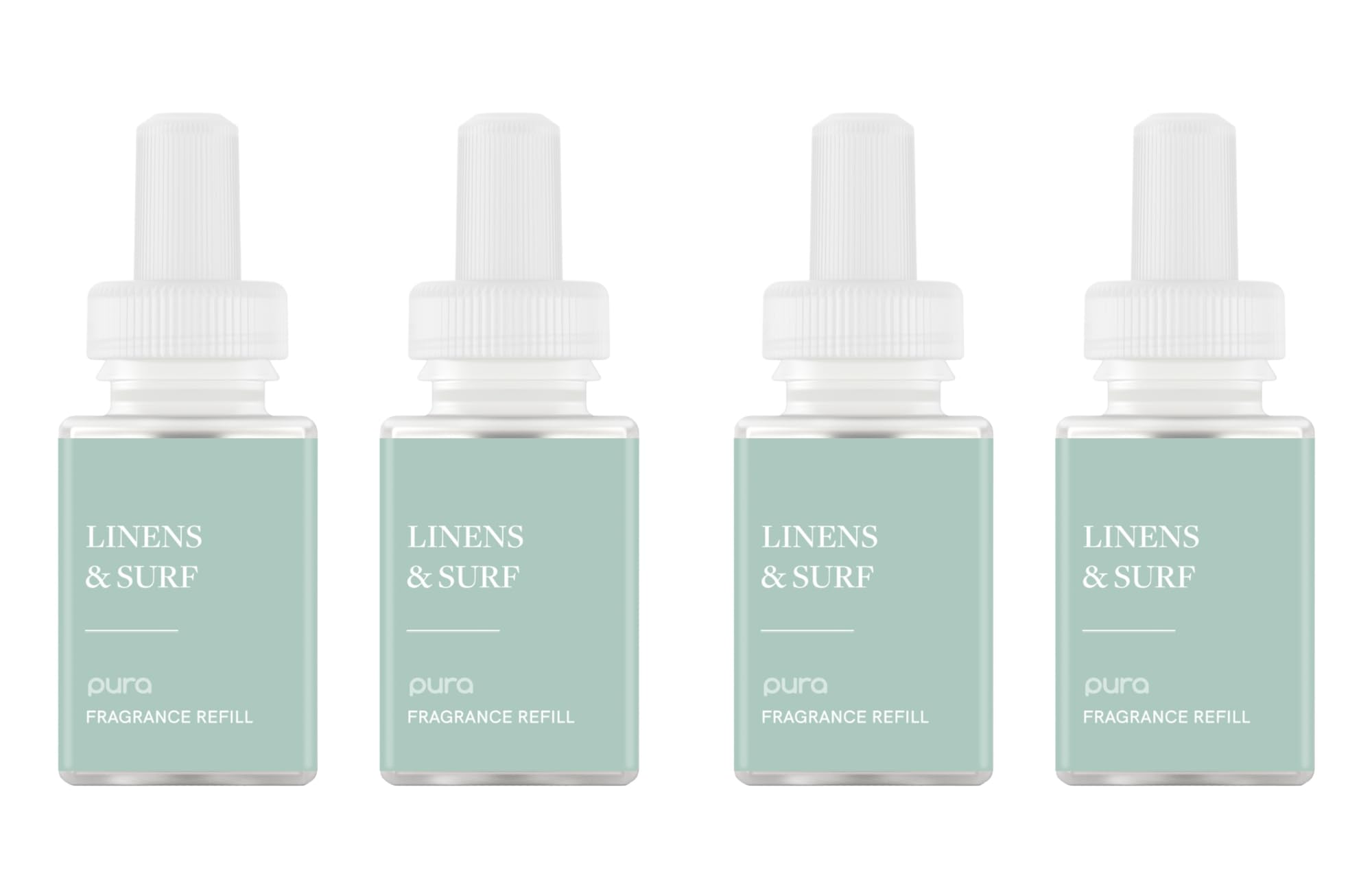 Pura Home Diffuser Refill, 4 Pack, Linens & Surf