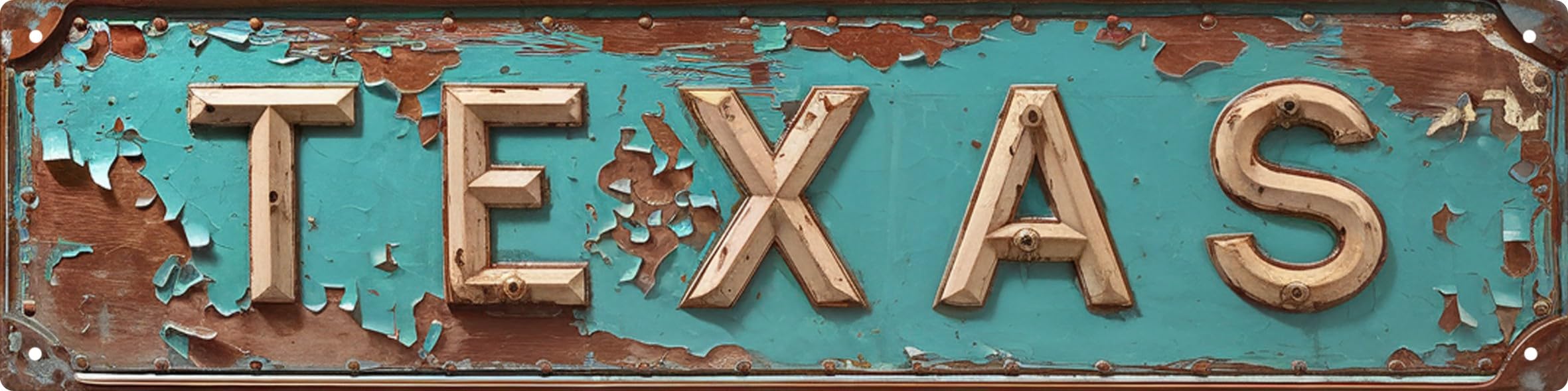 Rustic Texas Metal Tin Sign 4x16 in Vintage Wall Art with for Home Door Garden Man Cave Club and Farmhouse Decor